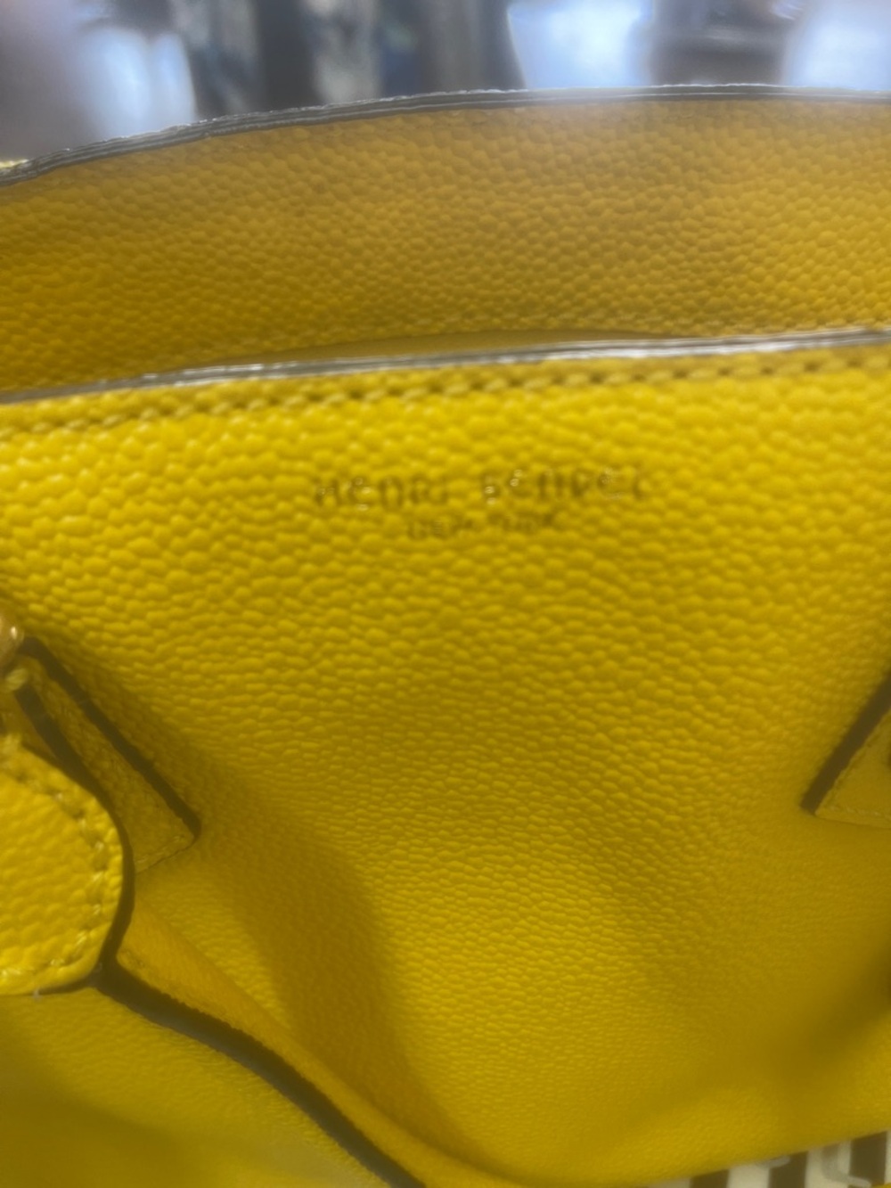 henri bendel Yellow Pebbled Leather Satchel - Picture 9 of 13